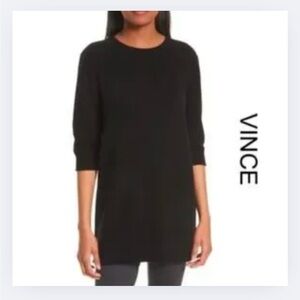 Vince Black Cashmere Tunic Sweater